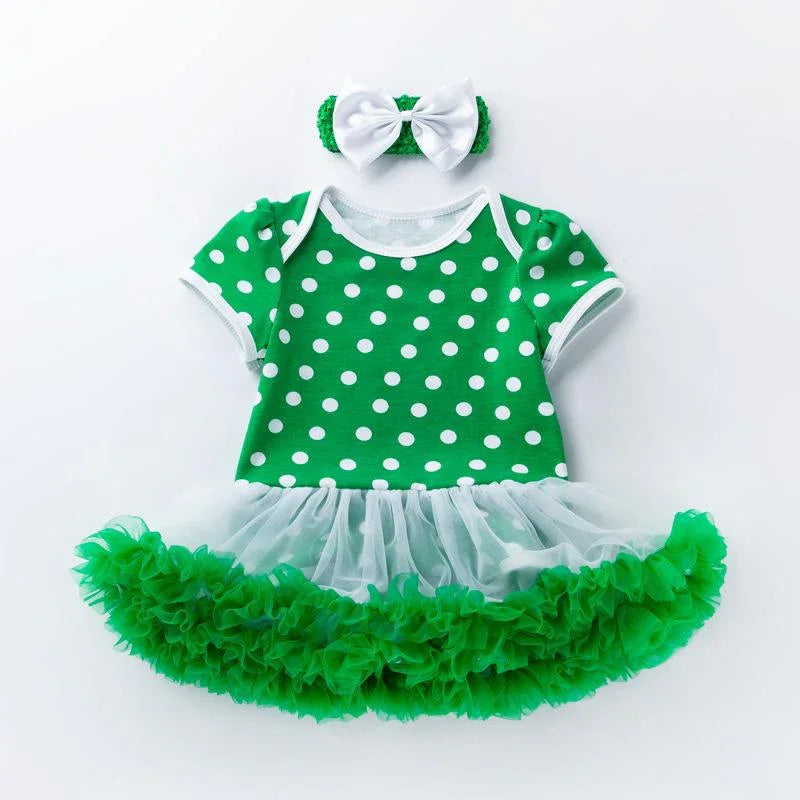 Infant Baby Girls St. Patrick??£¤s Day Outfit Green Shamrock Romper Tutu Skirt