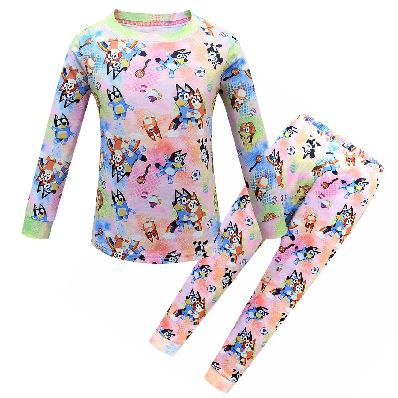 Bluey Pajamas Set Long Sleeve Trousers Two Pieces for Kids