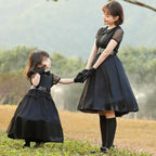Black mesh magic witch parent-child  cosplay costumes dress