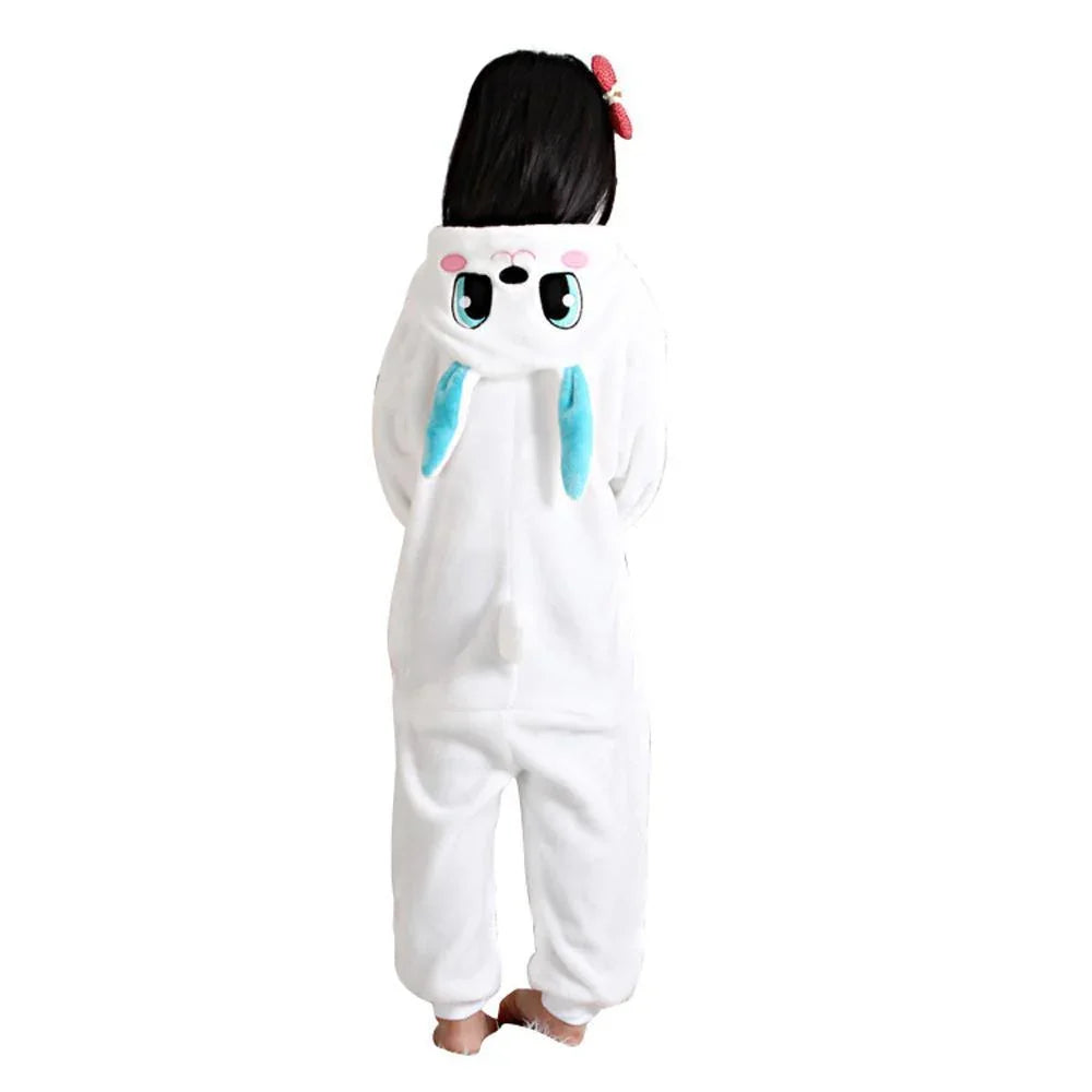 Kids Rabbit Bunny Onesies Pajamas Flannel Kigurumi Costume