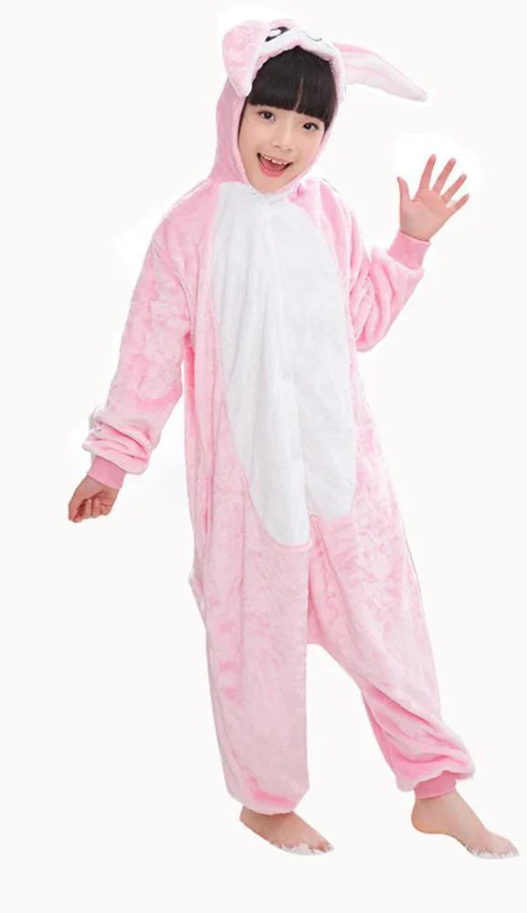 New Soft Rabbit Hooded Kigurumi Onesies Pajamas For Kids