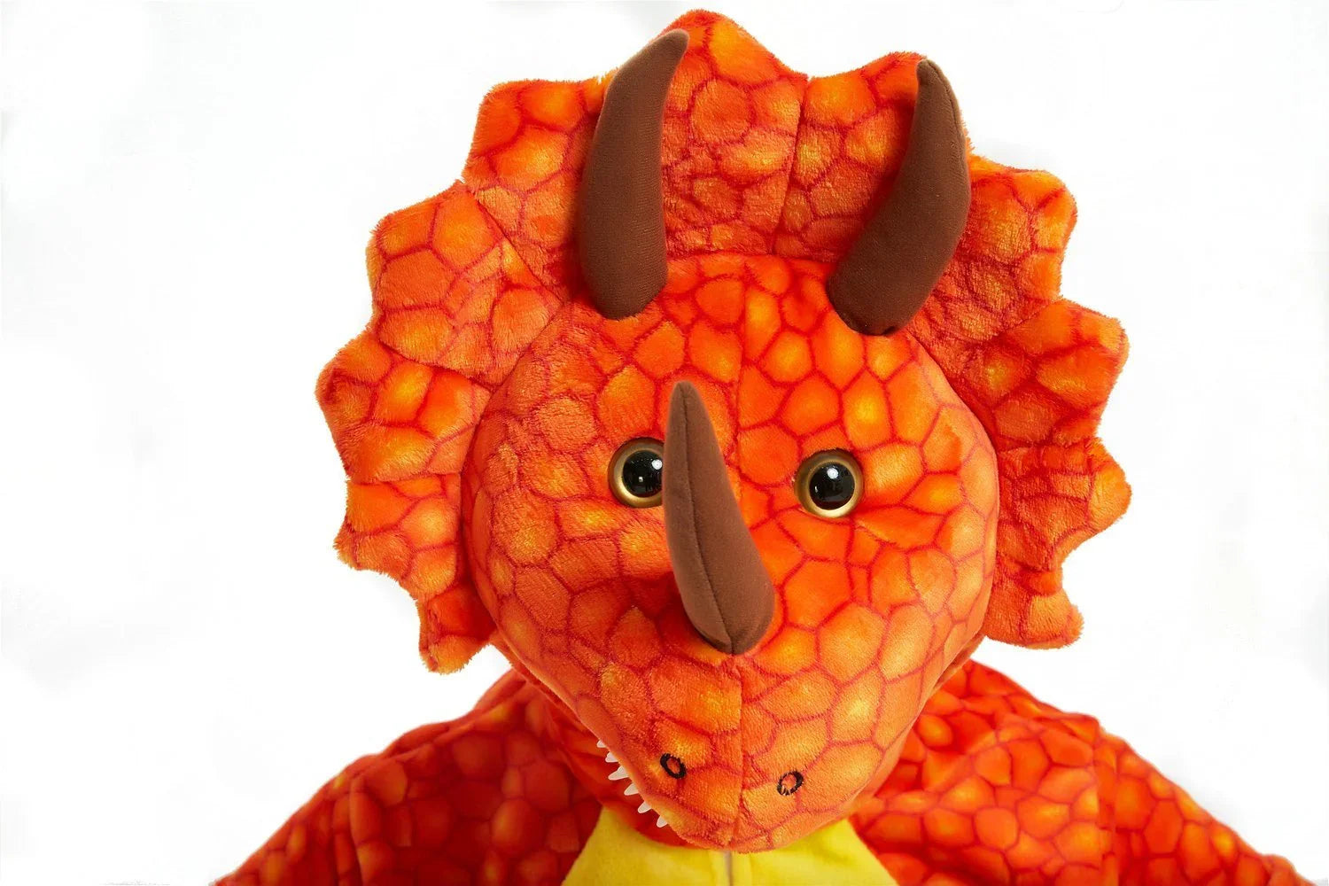 Orange triceratops Dragon Adult Kid Kigurumi Onesies Pajamas Costume