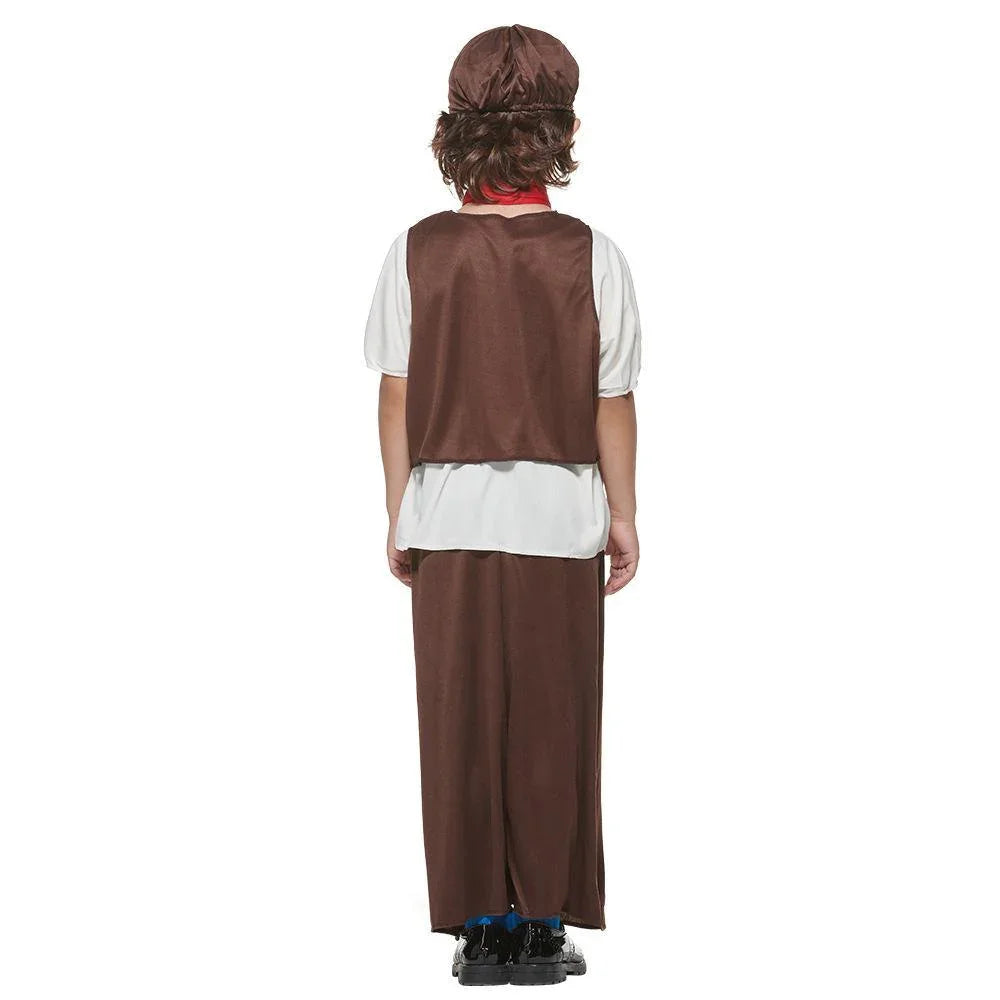 Victorian Boy Costume Overalls Child Book Week Halloween Dress Up Kids Outfit
