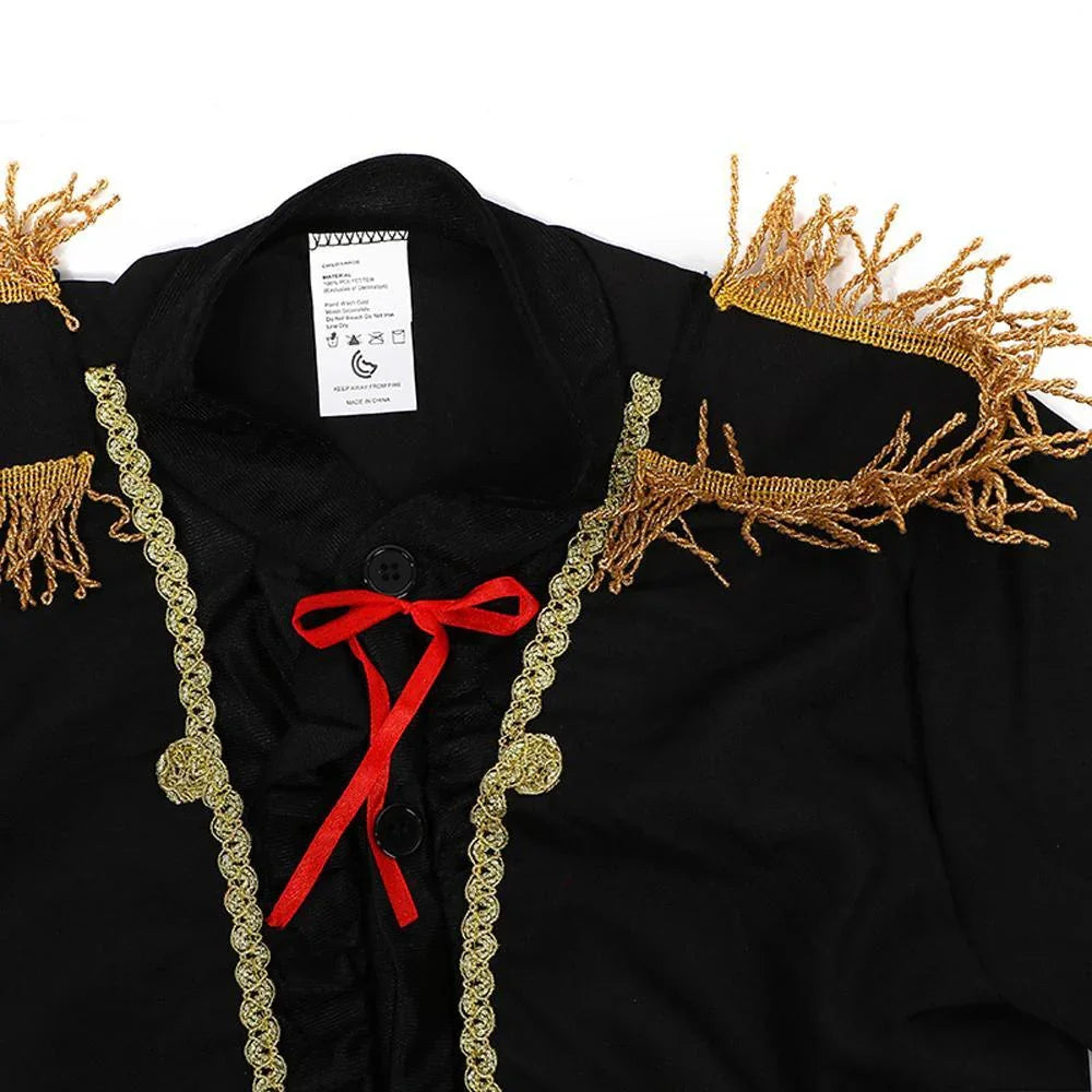 Spanish Mariachi Costume Cosplay Matador Flamenco Halloween Party Dance Exotic Outfit Dress Up for Kids