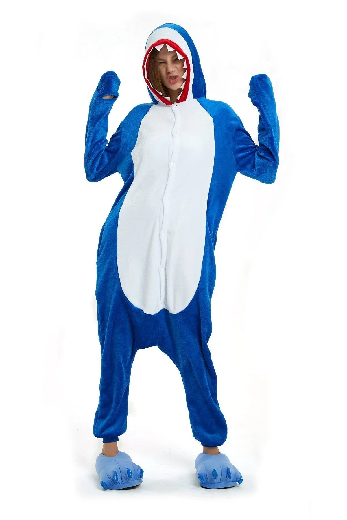 Shark Unicorn Adult Kigurumi Onesie Pajamas Animal Sleepwear - Azufun