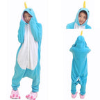 Narwhal Kigurumi Onesie Hoodie Pajamas Adult Animal Costume - Azufun