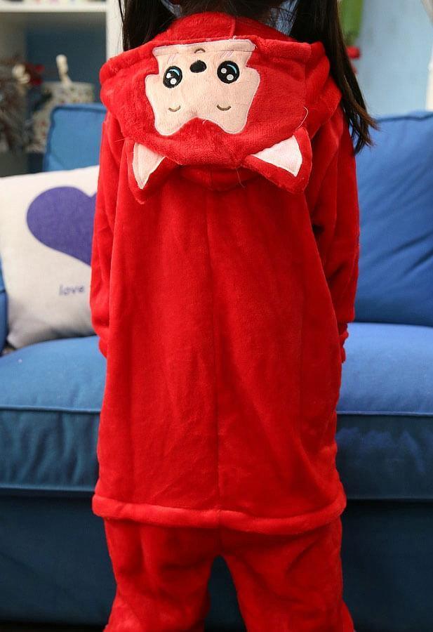 Red Fox Kids Onesies Hoodie Animal Pajamas Kigurumi Costume - Azufun