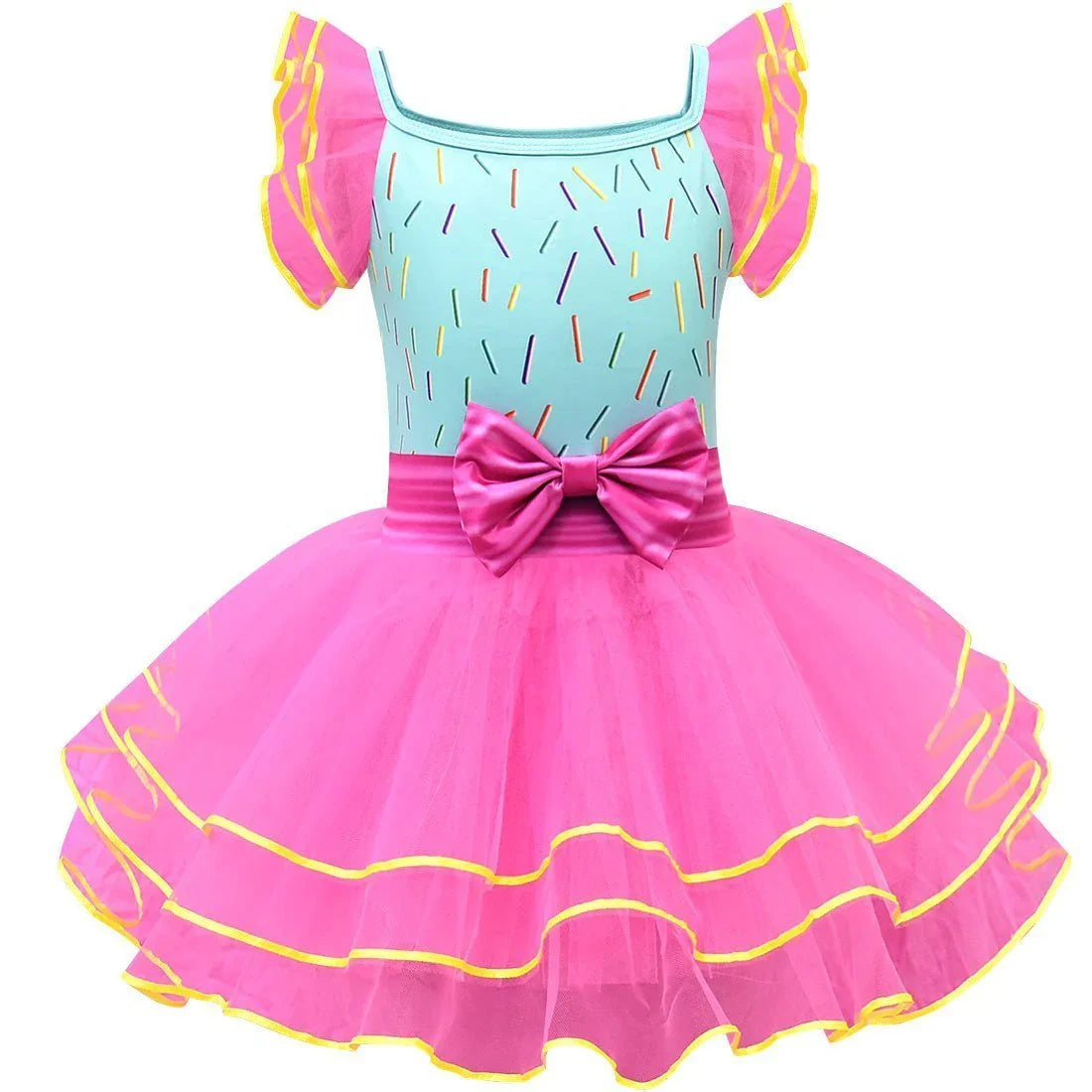 Fancy Nancy Pink Princess Dress Cosplay Performance Costume Mask 4 Pieces Set - Azufun