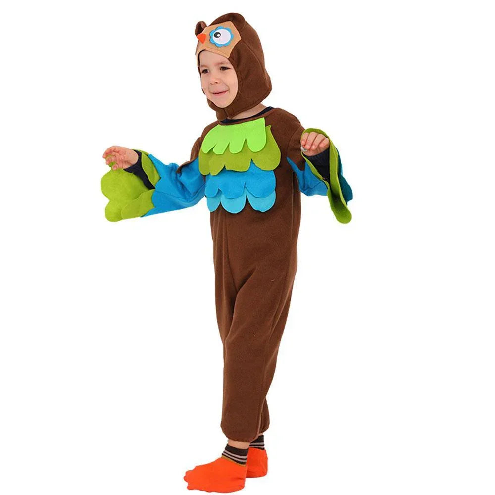 Baby Owl Cosplay Costume Halloween Romper Dress Up Outfit Jumpsuit For Toddlers Kids