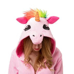 Pink Unicorn Animal Kigurumi Onesies Pajamas For Adult - Azufun