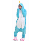 Narwhal Kigurumi Onesie Hoodie Pajamas Adult Animal Costume - Azufun