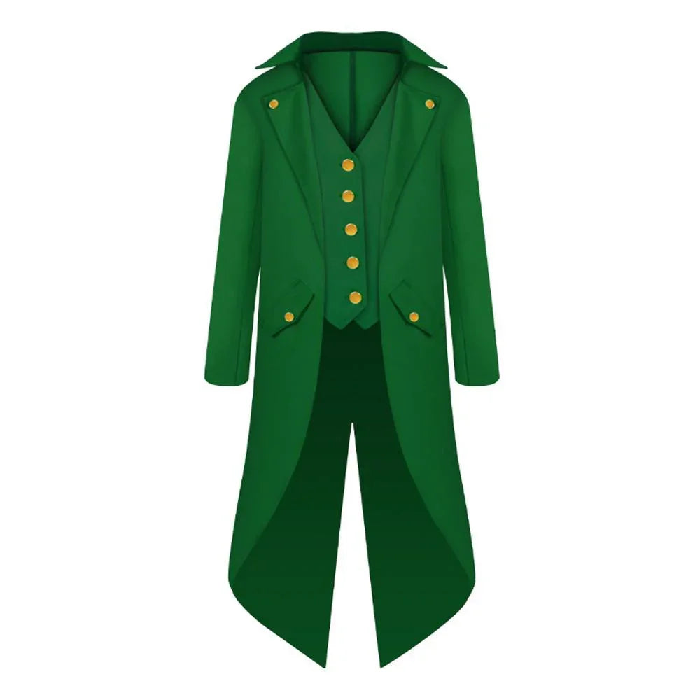 Vampire Gothic Jackets Vintage Halloween Costumes Medieval Steampunk Tailcoat Coat for kids - Azufun