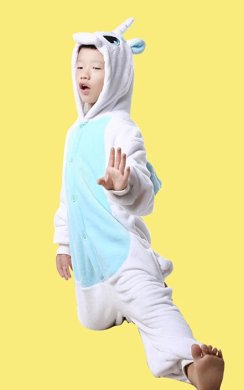 Unicorn Kids kigrumi Onesies Hoodie Animal Costume Pajamas - Azufun