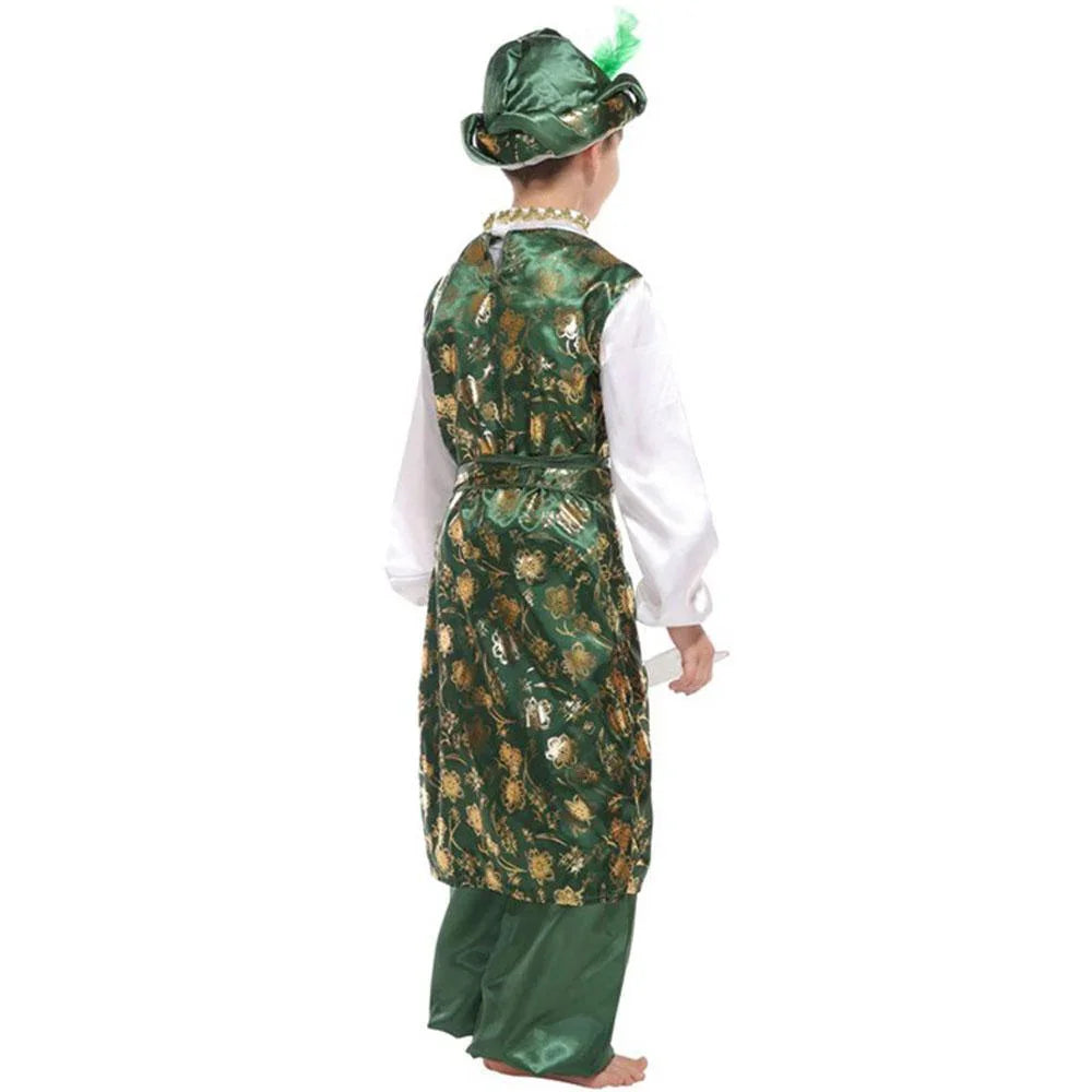 Arabian Prince Halloween Cosplay Costume Stage Performance Arab King Dress for Kids Boys