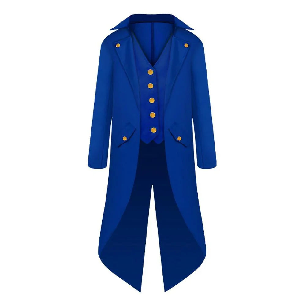 Vampire Gothic Jackets Vintage Halloween Costumes Medieval Steampunk Tailcoat Coat for kids - Azufun