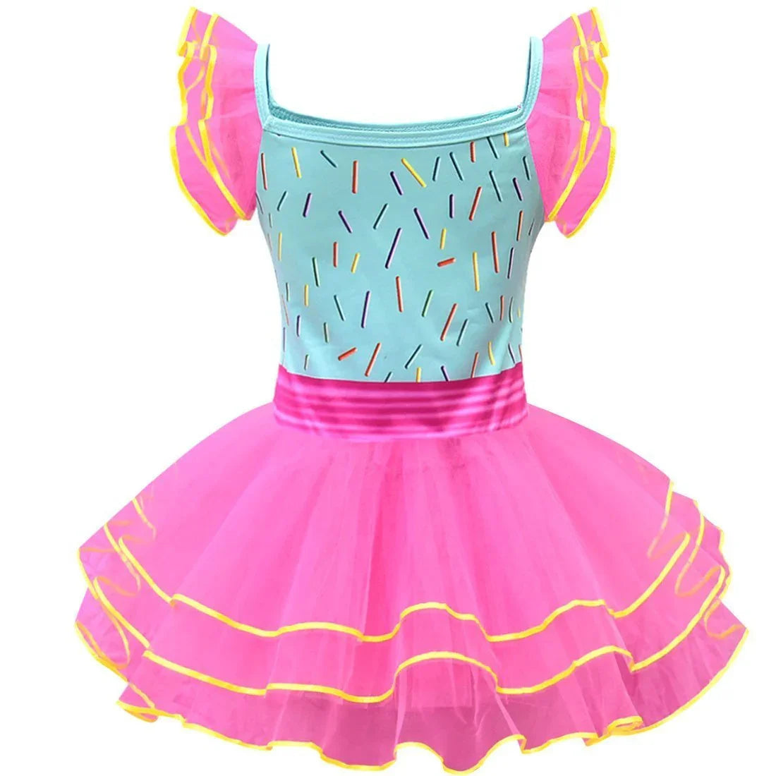 Fancy Nancy Pink Princess Dress Cosplay Performance Costume Mask 4 Pieces Set - Azufun