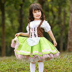 Grass green performance cosplay costumes dress for mom and me - Azufun