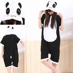 Panda Pajamas Animal Onesie Kigurumi Short Sleeve Costume - Azufun