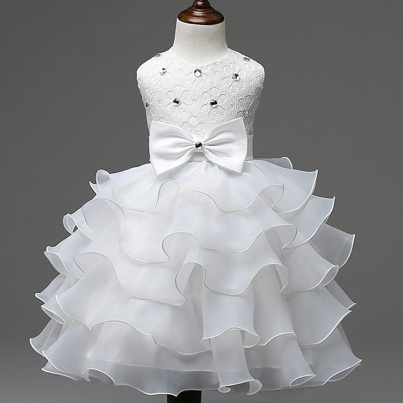 Kids Little Girls' Dress Solid Colored Flower Party Sequins Layered Sleeveless Princess Sweet Dresses - Azufun