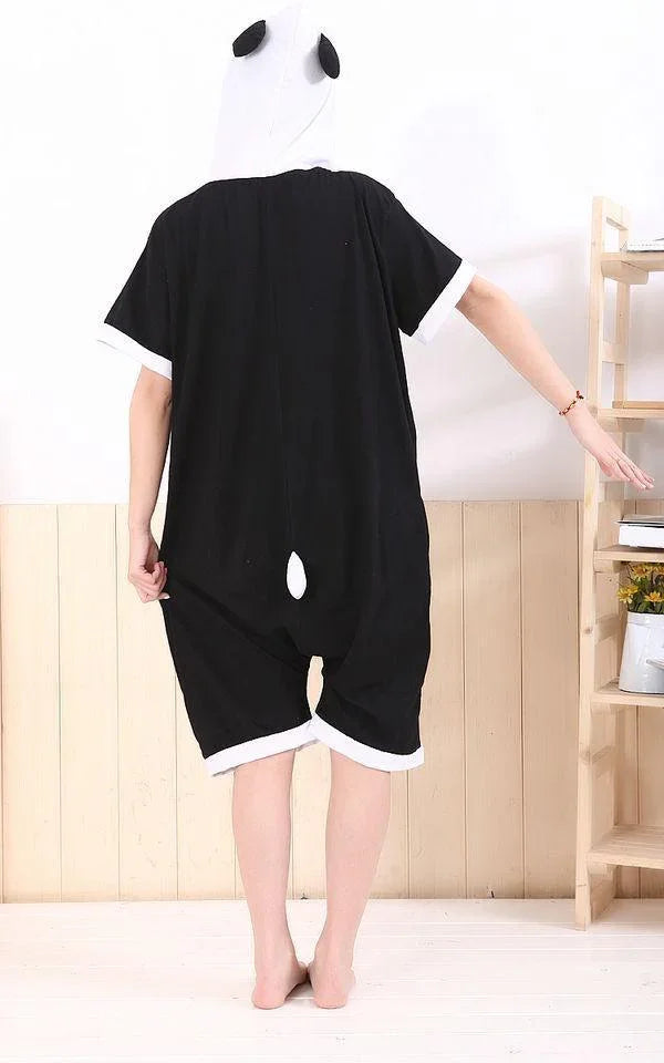 Panda Pajamas Animal Onesie Kigurumi Short Sleeve Costume - Azufun