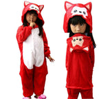 Red Fox Kids Onesies Hoodie Animal Pajamas Kigurumi Costume - Azufun