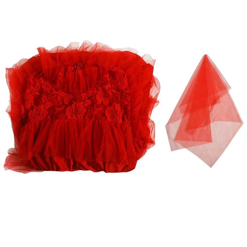 Lydia Deetz Wedding Red Dress Beetlejuice Costume For Women Halloween - Azufun