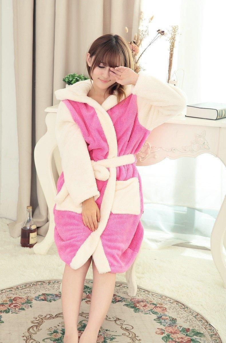 Pink Stitch Winter Robe Couple Sleepwear Kigurumi Pajamas - Pajamasbuy