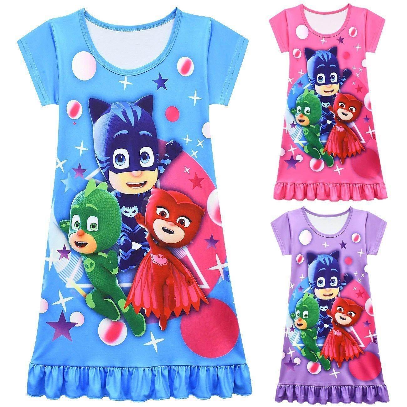 PJ Masks Pajamas Little Hero Nightgown for Toddler Kids Sleepwear Dress - Azufun
