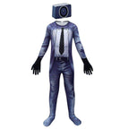 Skibidi Toilet Outfits Jumpsuit Mask Titan Tv man Cosplay Costume For Kids - Azufun