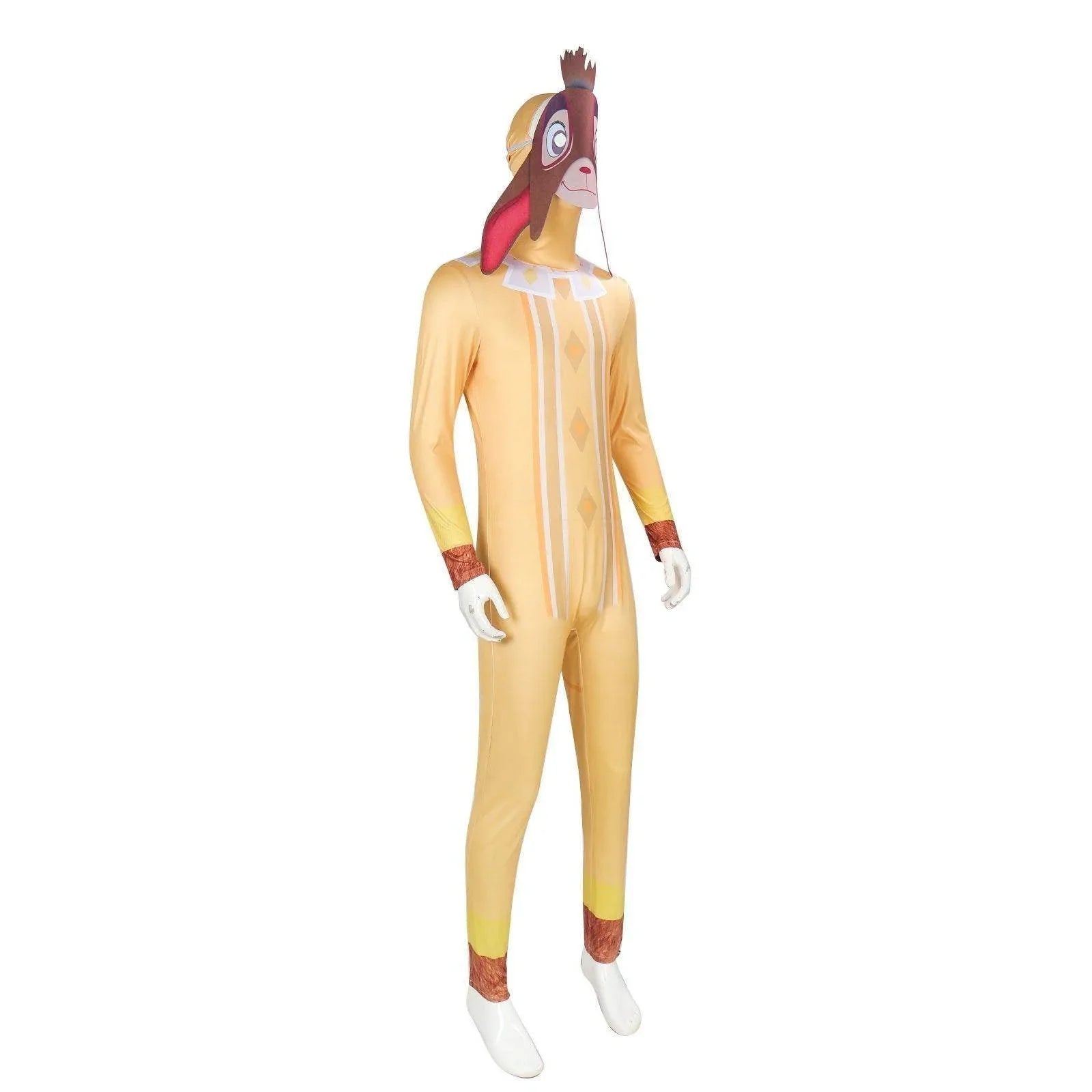 Wish Asha Valentino Cosplay Costume Adult Sheep Jumpsuit with Mask - Azufun